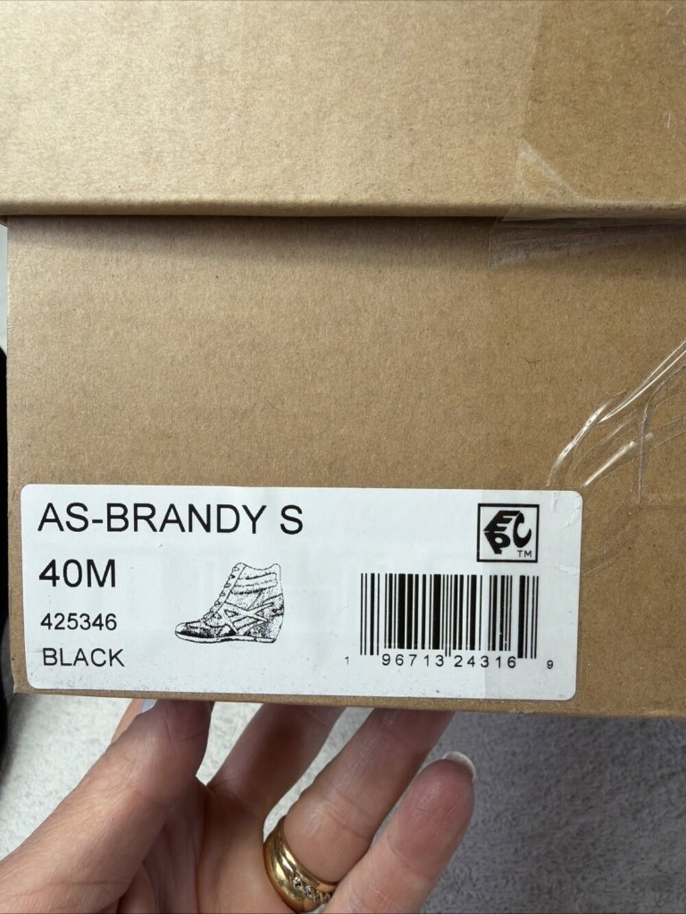 Ash Brandy Suede Wedge Booties Lace Up Black US Sz 9 Heel 2.5 NEW in Box - Picture 10 of 10